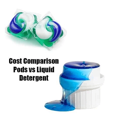 Cost per wash comparison between laundry pods and liquid detergent