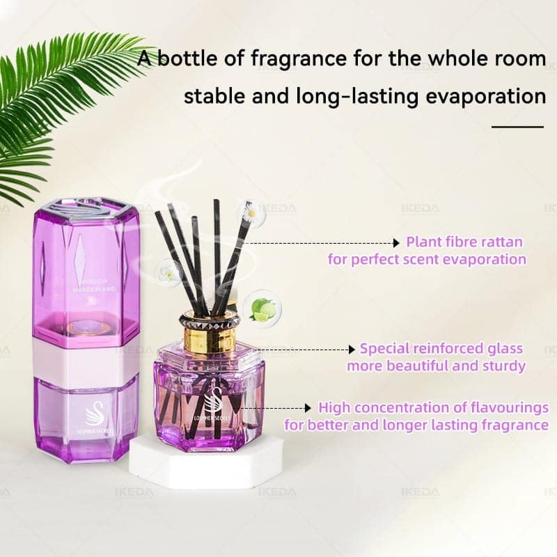 IKEDA Reed Diffuser Refill Oil with Replacement Reed Sticks | Bouquet with Crimson Rose and Vanilla Notes - Image 4