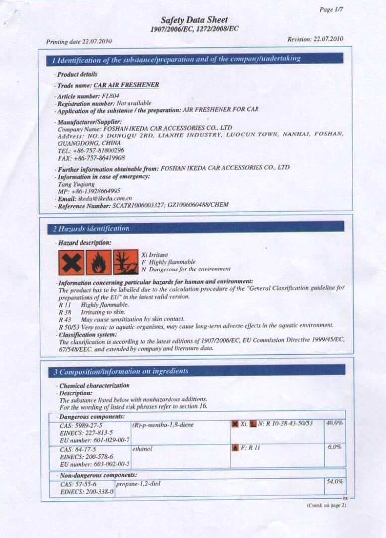 IKEDA international quality certification for laundry detergent manufacturing